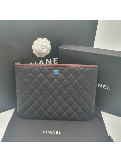 Medium Classic Clutch Bag Caviar Leather & Silver Black - CHANEL - BALAAN 2