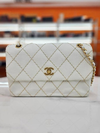 Vintage wide stitch gold plated white shoulder bag 6474058 - CHANEL - BALAAN 2