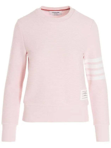 Ottoman Rib 4-Bar Crew Neck Sweatshirt Pink - THOM BROWNE - BALAAN 1