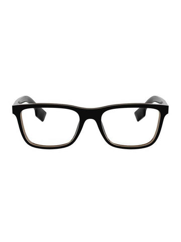 Eyewear Check Multilayer Rectangle Eyeglasses Black - BURBERRY - BALAAN 1