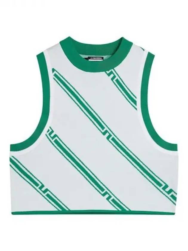 Golf Women s Freja Knit Vest Green Bias Stripe Domestic Product GR5Y24042937835 - J.LINDEBERG - BALAAN 1