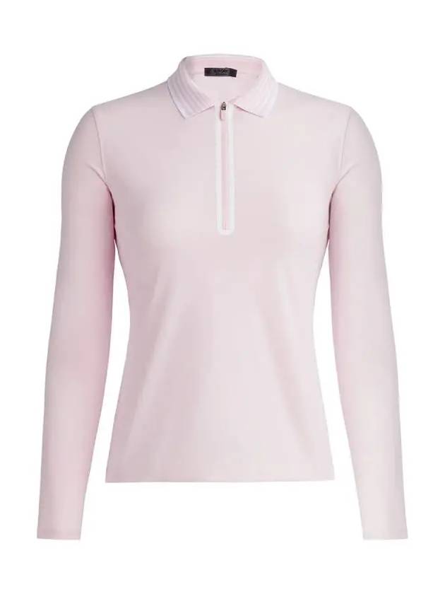 Striped Neck Zipper Polo T-Shirt GLP000001 BLUSH - J.LINDEBERG - BALAAN 1