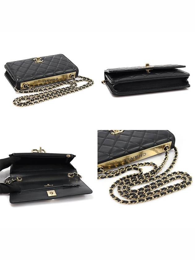 A80982 Black Lambskin Gold Trendy CC WOC Long Wallet Chain Cross Bag 31st - CHANEL - BALAAN 5