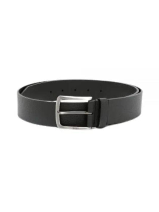 Men's Logo Calf Leather Belt Black - HUGO BOSS - BALAAN 1