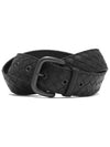 Men's Intrecciato Weaving Leather Belt Black - BOTTEGA VENETA - BALAAN 3