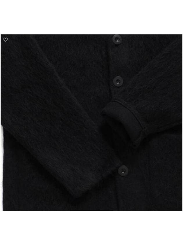 Mohair V-neck Relaxed Fit Wool Cardigan Black - OUR LEGACY - BALAAN 5