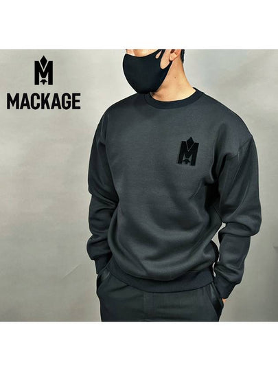 Max Crew Neck Double Face Jersey Sweatshirt Black - MACKAGE - BALAAN 2