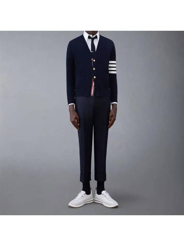 Milano Stitch 4 Bar Cardigan Navy - THOM BROWNE - BALAAN 5