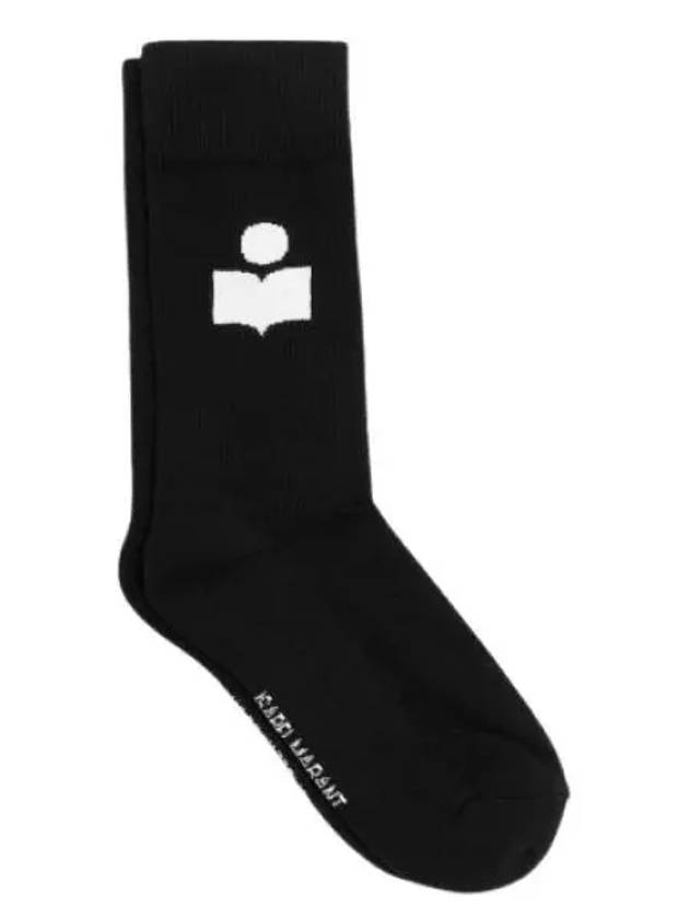 Embroidered Logo Socks Black - ISABEL MARANT - BALAAN 2