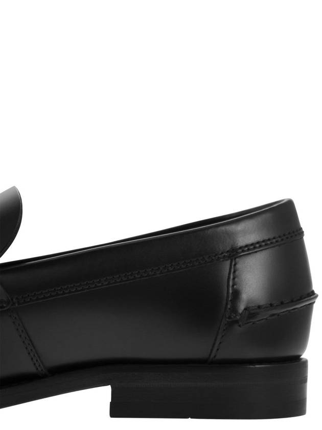 Double T Leather Loafers Black - TOD'S - BALAAN 8