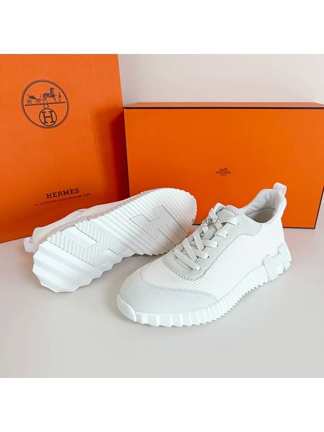 Bouncing Sneakers Mesh Suede Goatskin Blanc - HERMES - BALAAN 2