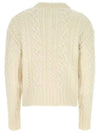 Cable Crew Neck Wool Knit Top Offwhite - AMI - BALAAN 4