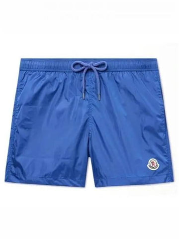 Logo Patch Swim Shorts Blue Men s Pants 270454 - MONCLER - BALAAN 1