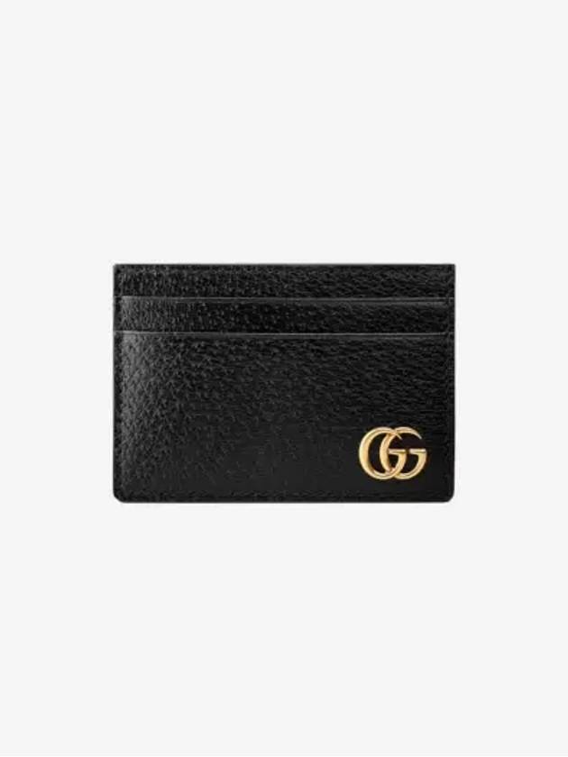 GG Marmont Leather Card Wallet Black - GUCCI - BALAAN 2