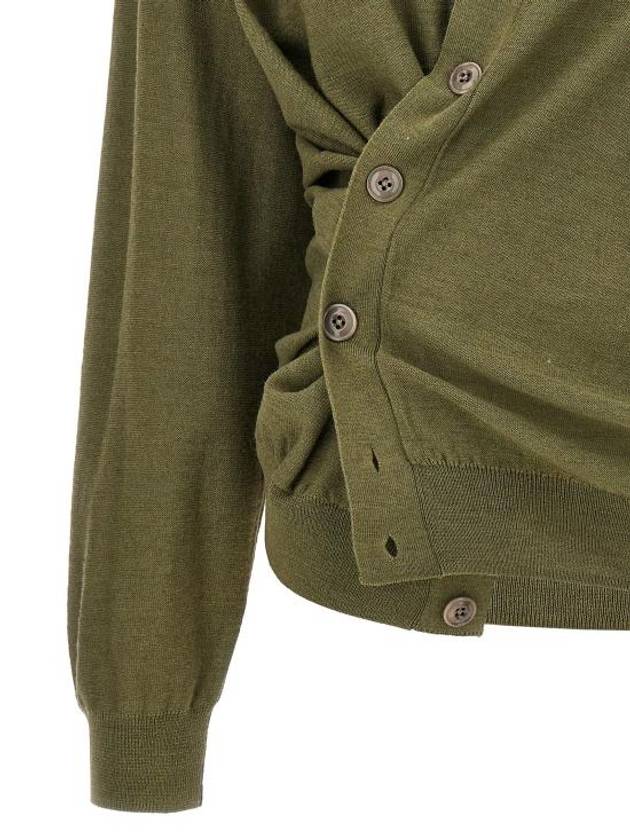 Relaxed Twisted Merino Wool Blend Cardigan Light Olive - LEMAIRE - BALAAN 6