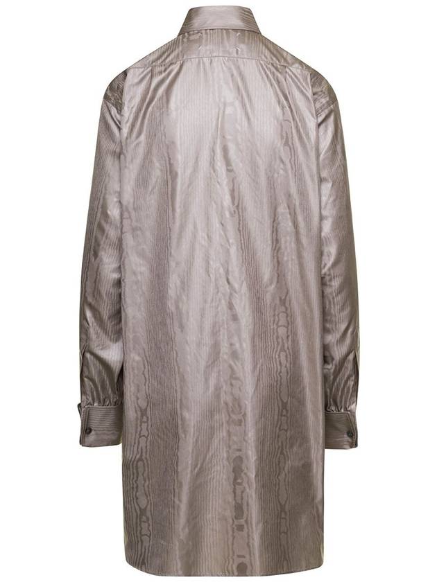 Shiny Coated Textured Long Shirt Gray - MAISON MARGIELA - BALAAN 3