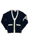 Thome Browne 4 Bar Cardigan Navy - THOM BROWNE - BALAAN 3