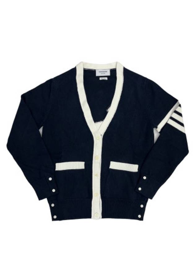 Thome Browne 4 Bar Cardigan Navy - THOM BROWNE - BALAAN 3