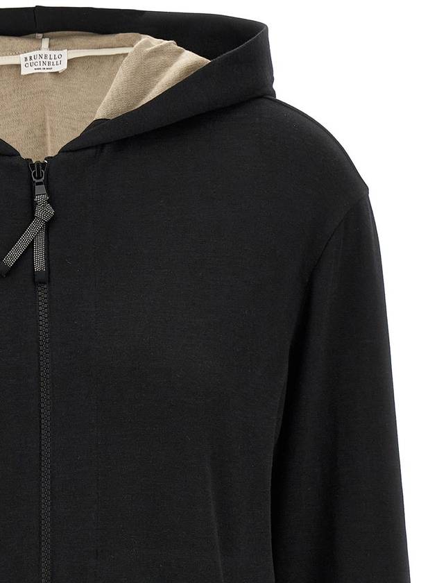 Insert cotton hooded zip-up - BRUNELLO CUCINELLI - BALAAN 7