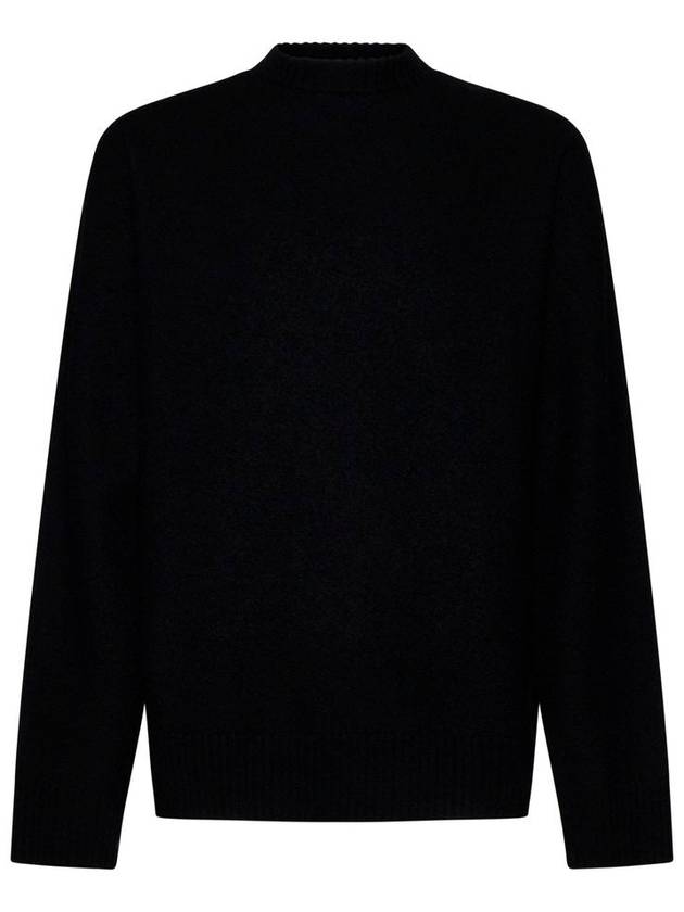 Crewneck Wool Knit Top Black - JIL SANDER - BALAAN 2