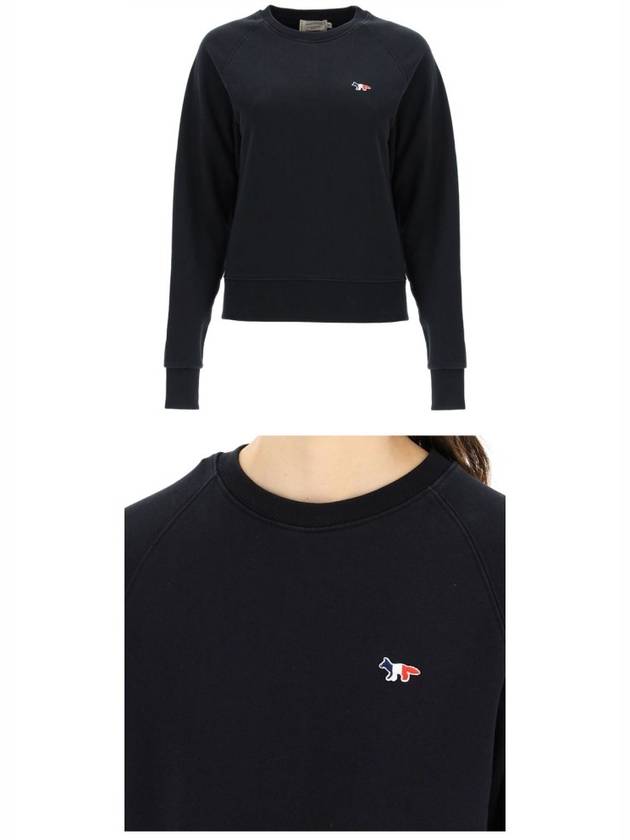 Tricolor Fox Patch Adjusted Sweatshirt Black - MAISON KITSUNE - BALAAN 5