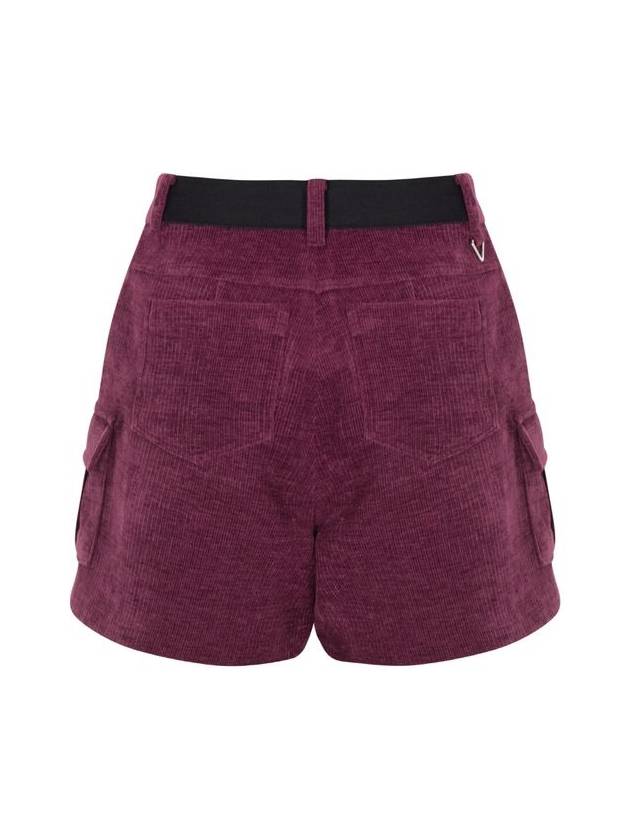 Banded corduroy cargo shorts Wine - BUTTONPLAY - BALAAN 2