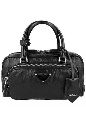 Hemp Antique Tote Cross Bag Black 1BB099 UVL F0002 - PRADA - BALAAN 1