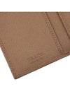 Saffiano Triangular Logo Flap Card Wallet Caramel - PRADA - BALAAN 8