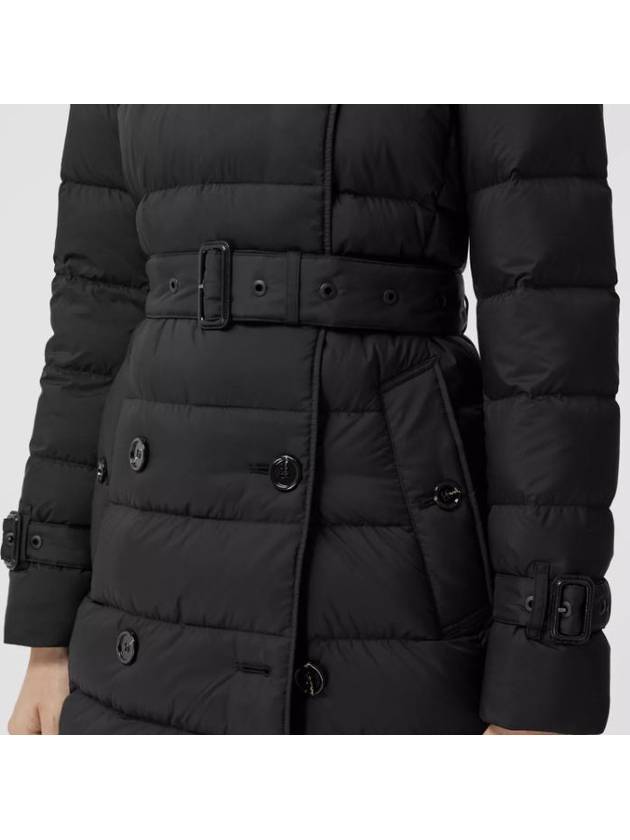 Women's Double Breasted Hooded Padded Black - BURBERRY - BALAAN 6