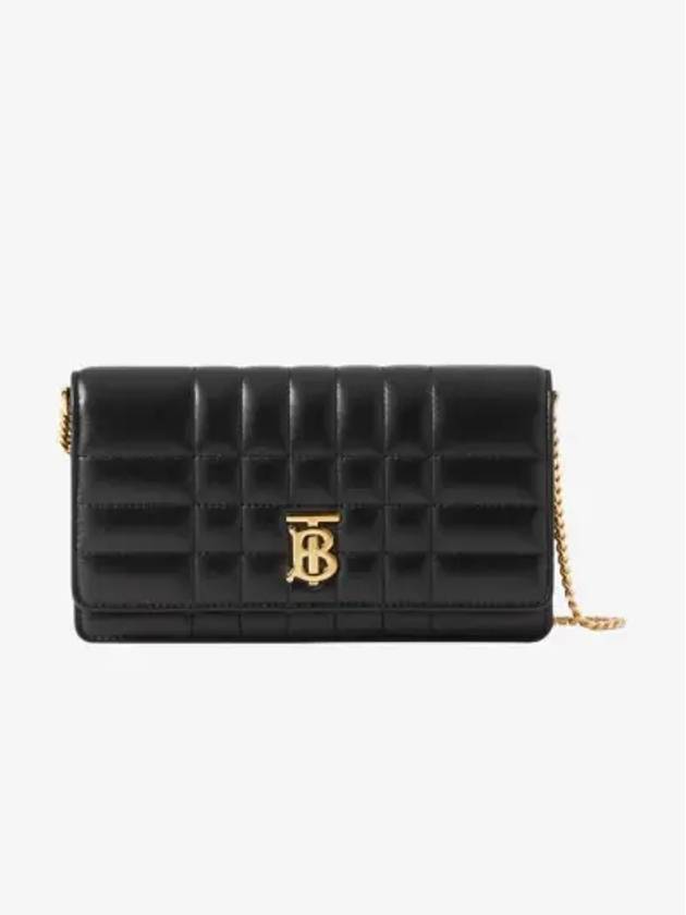 Lola Gold Logo Quilted Mini Cross Bag Black - BURBERRY - BALAAN 2