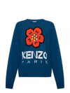 Boke Flower Merino Wool Knit Top Blue - KENZO - BALAAN 2