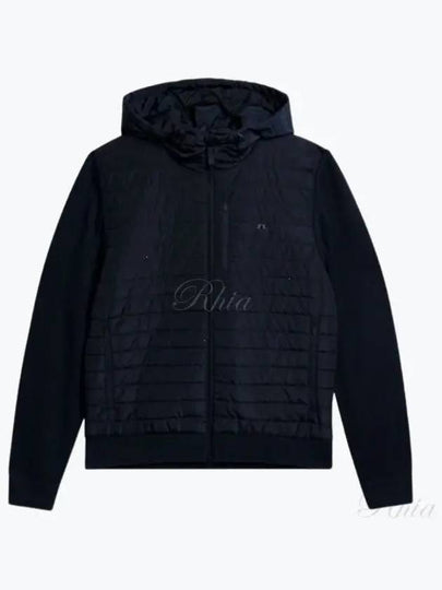 Pierre Knit Hybrid Hooded Zip-Up Jacket Navy - J.LINDEBERG - BALAAN 2