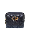 Caro Lavender Supple Cannage Half Wallet Black - DIOR - BALAAN 1