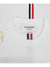 Center Back Stripe Classic Cotton Pique Relaxed Fit Short Sleeve T-Shirt White - THOM BROWNE - BALAAN 8