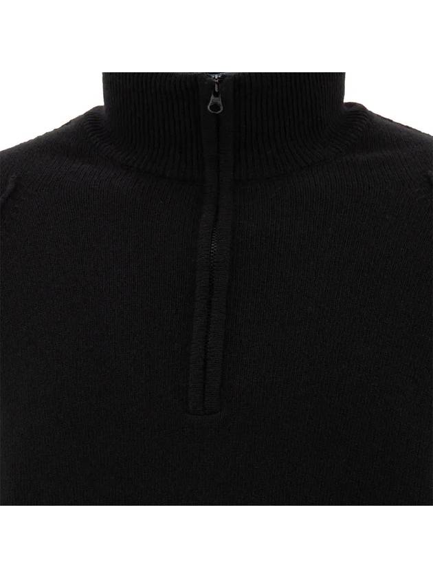 Lambswool GRS Half Zipped Knit Top Black - CP COMPANY - BALAAN 3