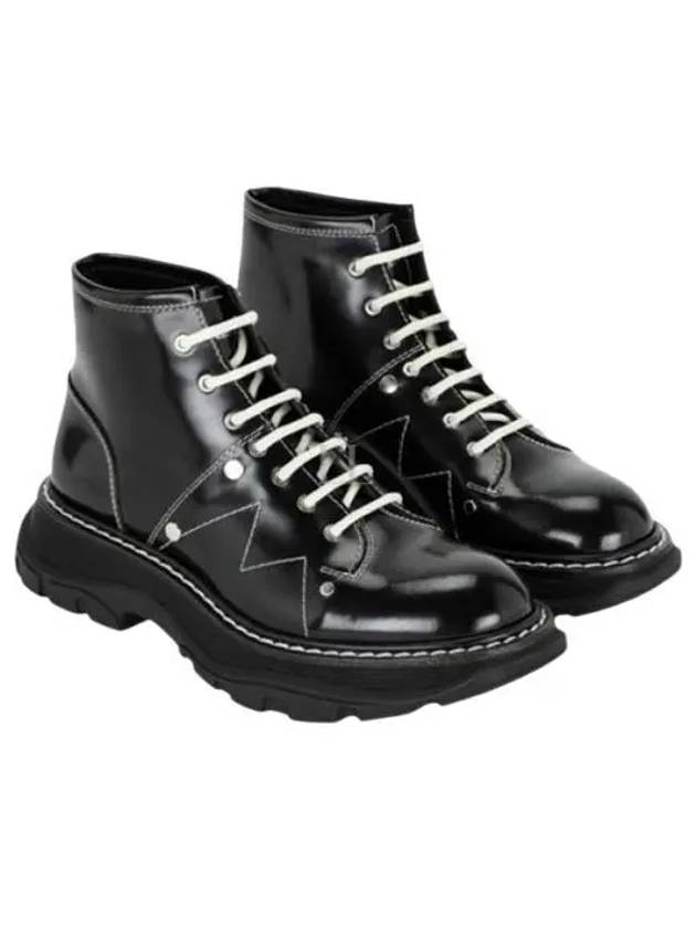 Tread Lace-Up  Worker Boots Black - ALEXANDER MCQUEEN - BALAAN 2