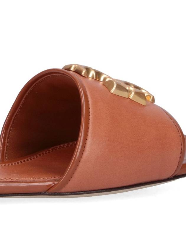 Logo Eleanor Slippers Brown - TORY BURCH - BALAAN 5