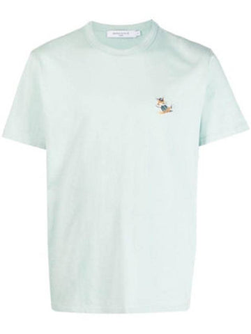 Dressed Fox Patch Classic Short Sleeve T-Shirt Blue Haze - MAISON KITSUNE - BALAAN 1