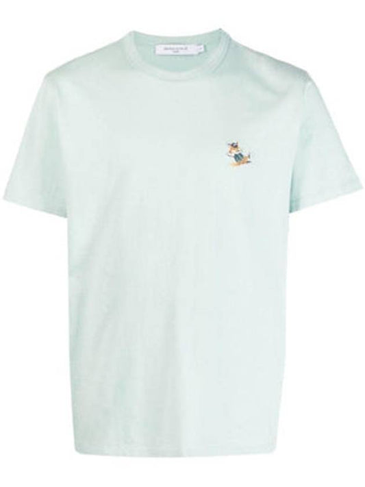 Dressed Fox Patch Classic Short Sleeve T-Shirt Blue Haze - MAISON KITSUNE - BALAAN 1