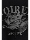 Archive Print Crop Short Sleeve T-Shirt Black - NOIRER FOR WOMEN - BALAAN 11