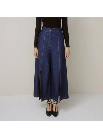 SLIT WIDE DENIM PANTS BL blue - TIBAEG - BALAAN 1