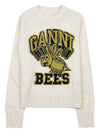 Women's Logo Intarsia Knit Top Off White - GANNI - BALAAN 11