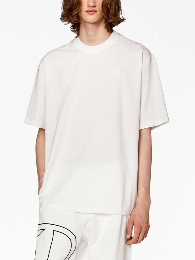 Maxi Oval D Embroidery Short Sleeve T-Shirt White - DIESEL - BALAAN 4