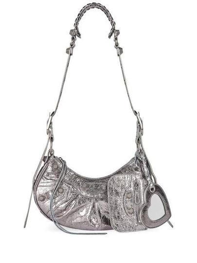 Metallic Le Cagol XS Lambskin Shoulder Bag Dark Silver - BALENCIAGA - BALAAN 2