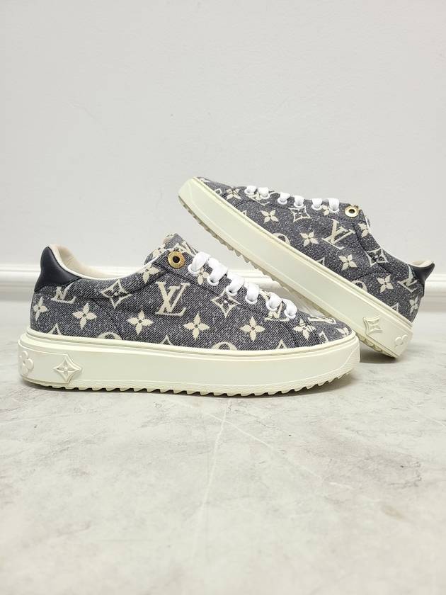 Black Denim Monogram Time Out Sneakers 37 - LOUIS VUITTON - BALAAN 4