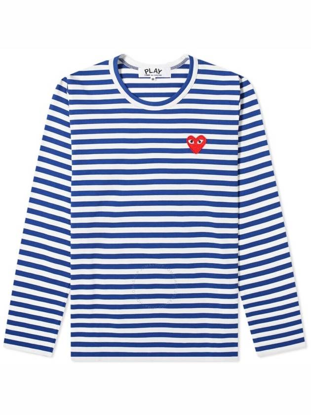 Cdg Play Striped Heart Emblem Long-Sleeve T-Shirt, Size Medium - COMME DES GARCONS PLAY - BALAAN 1