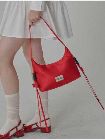 Side Detailed Ribbon Hobo Bag Red - OPENING SUNSHINE - BALAAN 1