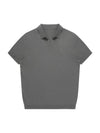 Polo Open Collar Short Sleeve Knit Top Dark Grey - SOLEW - BALAAN 1