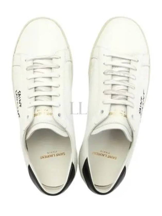 Court Classic SL 06 Leather Low Top Sneakers White - SAINT LAURENT - BALAAN 2