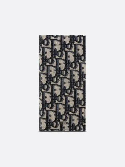 Oblique Jacquard Vertical Long Wallet Beige Black - DIOR - BALAAN 2